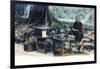 A Man Selling Fruit under a Tree, Hong Kong, China, C1900s-null-Framed Giclee Print