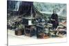 A Man Selling Fruit under a Tree, Hong Kong, China, C1900s-null-Stretched Canvas