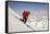 A Man Ski Drops into the Heel in the Wasatch Mountains, Utah-Louis Arevalo-Framed Stretched Canvas