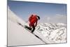 A Man Ski Drops into the Heel in the Wasatch Mountains, Utah-Louis Arevalo-Mounted Photographic Print