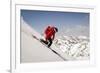 A Man Ski Drops into the Heel in the Wasatch Mountains, Utah-Louis Arevalo-Framed Photographic Print