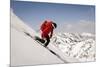 A Man Ski Drops into the Heel in the Wasatch Mountains, Utah-Louis Arevalo-Mounted Photographic Print