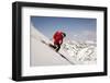 A Man Ski Drops into the Heel in the Wasatch Mountains, Utah-Louis Arevalo-Framed Photographic Print