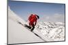 A Man Ski Drops into the Heel in the Wasatch Mountains, Utah-Louis Arevalo-Mounted Photographic Print