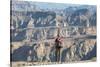 A Man Stands on the Edge of the Fish River Canyon, Namibia, Africa-Alex Treadway-Stretched Canvas