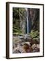 A Man Stands under Cachoeira Fumacinha Waterfall in Chapada Diamantina National Park-Alex Saberi-Framed Photographic Print