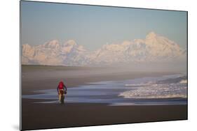 A Man Teasdale Fatbiking On A Remote Beach Near Yakutat, Alaska-Ryan Krueger-Mounted Photographic Print