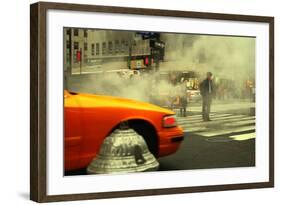 A Man Trying to Cross the Street in Midtown Manhattan, New York-Sabine Jacobs-Framed Photographic Print