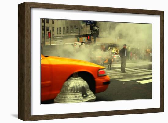 A Man Trying to Cross the Street in Midtown Manhattan, New York-Sabine Jacobs-Framed Photographic Print