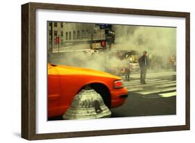 A Man Trying to Cross the Street in Midtown Manhattan, New York-Sabine Jacobs-Framed Photographic Print