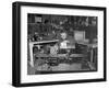 A Man Using the New "Shopsmith" a Multi-Purpose Power Tool for Carpentry Duties-null-Framed Photographic Print