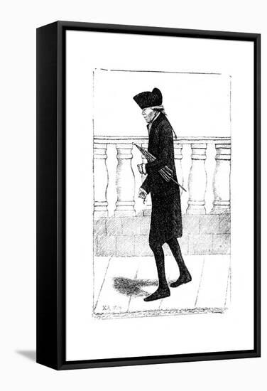 A Man Walking with an Umbrella under His Arm, 1784-null-Framed Stretched Canvas