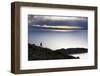 A Man Walks Along a Rocky Crest Above Lake Titicaca in Bolivia During Sunset-Sergio Ballivian-Framed Photographic Print