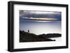 A Man Walks Along a Rocky Crest Above Lake Titicaca in Bolivia During Sunset-Sergio Ballivian-Framed Photographic Print