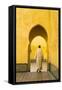 A Man Walks through a Doorway the Mausoleum Moulay Ismail in Meknes, Morocco., 2014 (Photo)-Ira Block-Framed Stretched Canvas