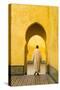 A Man Walks through a Doorway the Mausoleum Moulay Ismail in Meknes, Morocco., 2014 (Photo)-Ira Block-Stretched Canvas