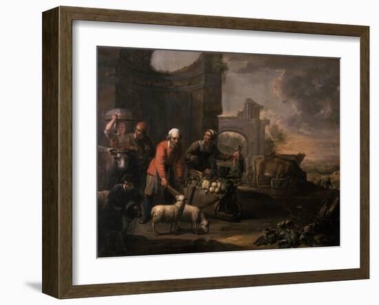 A Man with a Pushcart Full of Vegetables-Willem Van The Elder Herp-Framed Giclee Print