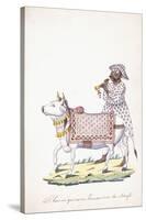 A Man with His Ox, C. 1825 (Pencil, Pen, Black Ink, W/C, on Whatman Paper)-null-Stretched Canvas