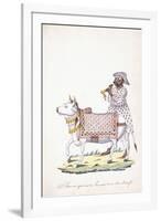 A Man with His Ox, C. 1825 (Pencil, Pen, Black Ink, W/C, on Whatman Paper)-null-Framed Giclee Print