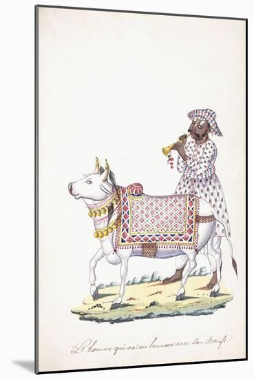 A Man with His Ox, C. 1825 (Pencil, Pen, Black Ink, W/C, on Whatman Paper)-null-Mounted Giclee Print