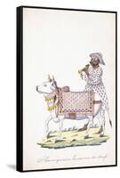 A Man with His Ox, C. 1825 (Pencil, Pen, Black Ink, W/C, on Whatman Paper)-null-Framed Stretched Canvas