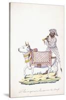A Man with His Ox, C. 1825 (Pencil, Pen, Black Ink, W/C, on Whatman Paper)-null-Stretched Canvas