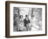 A Man with Two Women in Central Park-null-Framed Photographic Print
