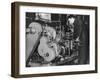 A Man Working on a Lathe in an RAF Aircraft Workshop During World War Ii-Robert Hunt-Framed Photographic Print