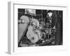 A Man Working on a Lathe in an RAF Aircraft Workshop During World War Ii-Robert Hunt-Framed Photographic Print