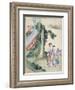 A Man Writing and his Family by the Side of a River-null-Framed Giclee Print