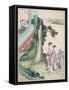 A Man Writing and his Family by the Side of a River-null-Framed Stretched Canvas