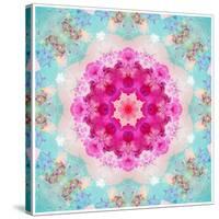 A Mandala from Flowers in Vintage Pastel Tones-Alaya Gadeh-Stretched Canvas