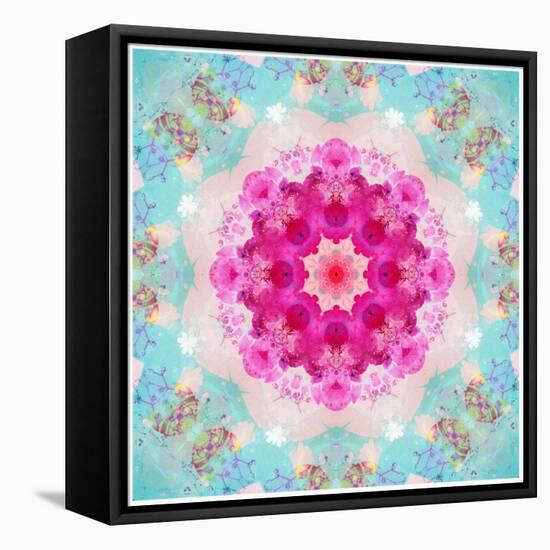 A Mandala from Flowers in Vintage Pastel Tones-Alaya Gadeh-Framed Stretched Canvas