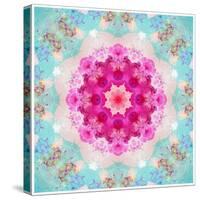 A Mandala from Flowers in Vintage Pastel Tones-Alaya Gadeh-Stretched Canvas