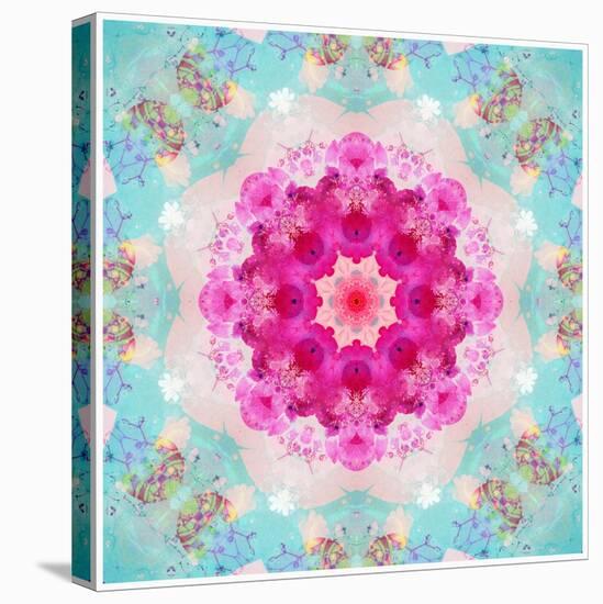 A Mandala from Flowers in Vintage Pastel Tones-Alaya Gadeh-Stretched Canvas