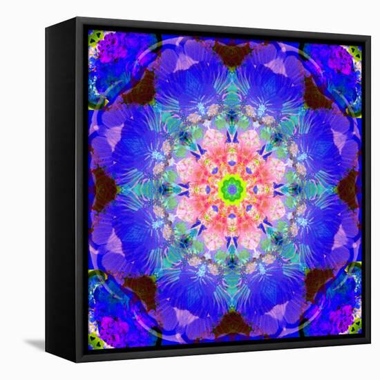 A Mandala Ornament from Flower Photographs, Conceptual Layer Work-Alaya Gadeh-Framed Stretched Canvas