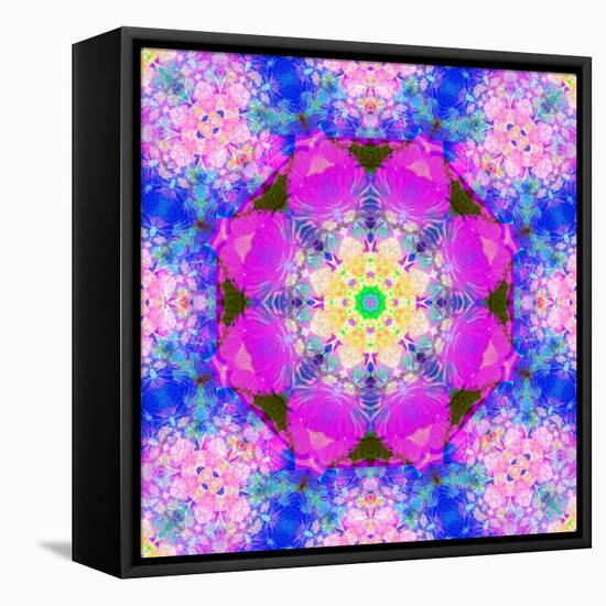 A Mandala Ornament from Flower Photographs, Conceptual Layer Work-Alaya Gadeh-Framed Stretched Canvas