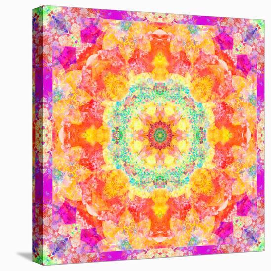 A Mandala Ornament from Flower Photographs, Conceptual Layer Work-Alaya Gadeh-Stretched Canvas