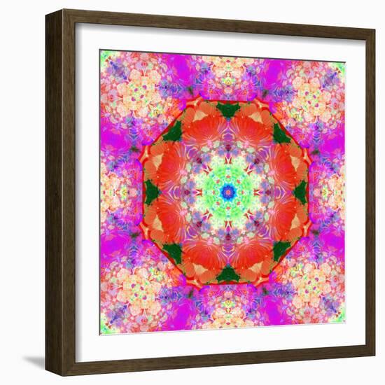 A Mandala Ornament from Flower Photographs, Conceptual Layer Work-Alaya Gadeh-Framed Photographic Print