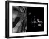 A Manned Maneuvering Vehicle Descends Toward the Surface of a Small Asteroid-Stocktrek Images-Framed Photographic Print