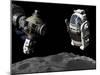 A Manned Maneuvering Vehicle Prepares to Descend to the Surface of a Small Asteroid-Stocktrek Images-Mounted Premium Photographic Print