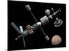 A Manned Mars Cycler Space Station Approaches the Planet Mars-Stocktrek Images-Mounted Photographic Print