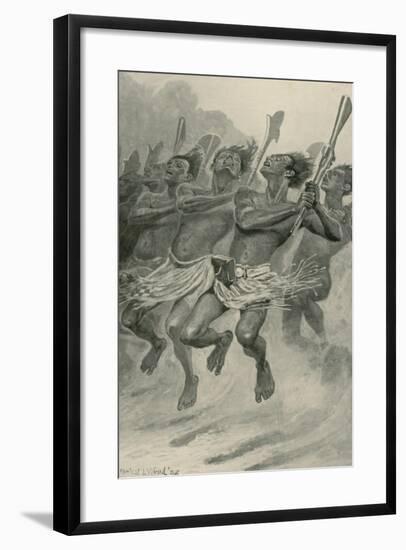 A Maori War-Dance-Stanley L. Wood-Framed Giclee Print