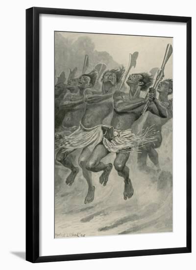 A Maori War-Dance-Stanley L. Wood-Framed Giclee Print