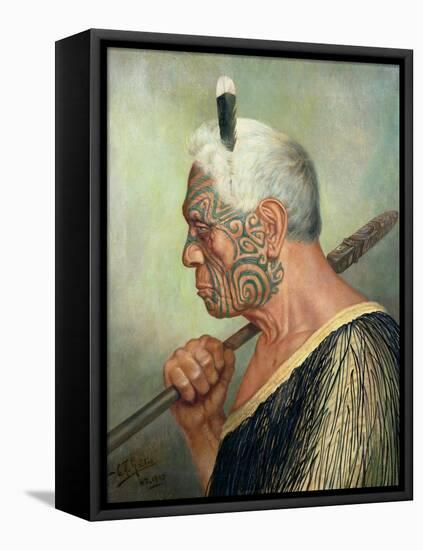 A Maori Warrior-Charles Frederick Goldie-Framed Stretched Canvas