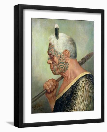 A Maori Warrior-Charles Frederick Goldie-Framed Giclee Print