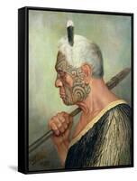 A Maori Warrior-Charles Frederick Goldie-Framed Stretched Canvas