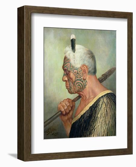 A Maori Warrior-Charles Frederick Goldie-Framed Premium Giclee Print