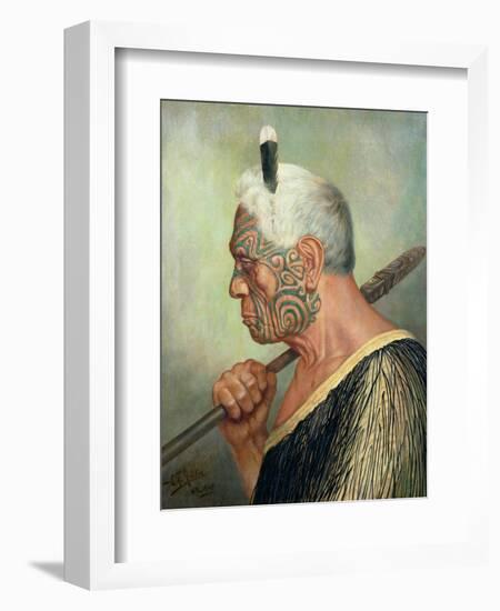 A Maori Warrior-Charles Frederick Goldie-Framed Premium Giclee Print