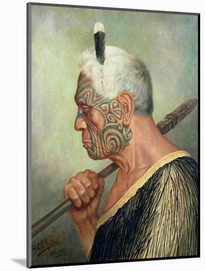 A Maori Warrior-Charles Frederick Goldie-Mounted Premium Giclee Print